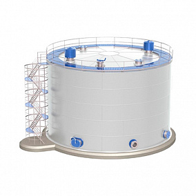 Купить стальной вертикальный резервуар двустенный 1500 м3 09г2с с плавающей крышей РВС-1500 в Волгограде